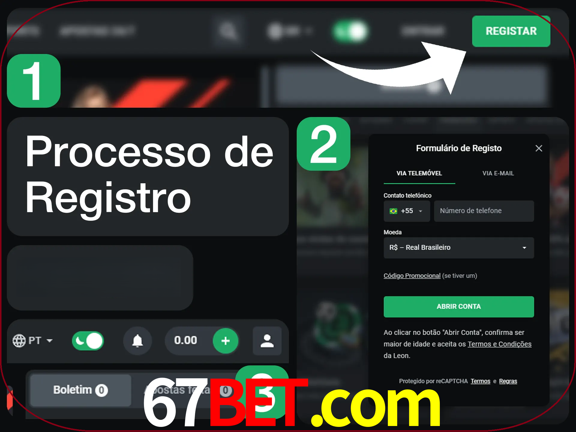 O processo de registro na LeonBet é simples.